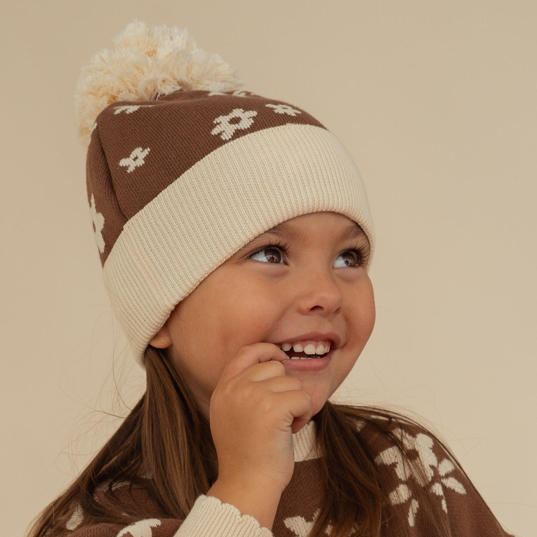 Knit Set | Daisy Floral Chocolate