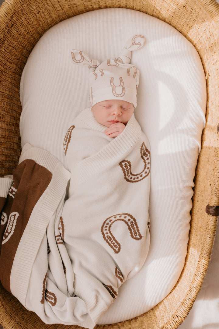 Knit Blanket | Western Horse Shoe