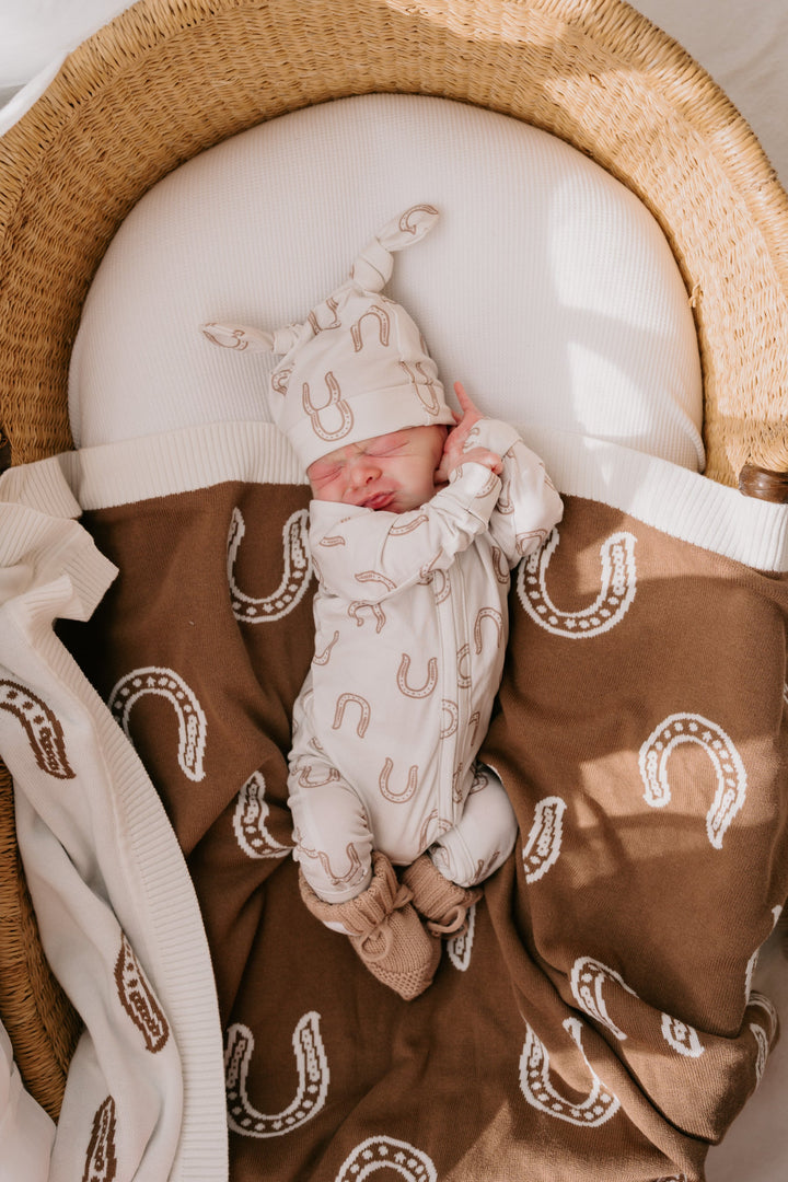 Knit Blanket | Western Horse Shoe