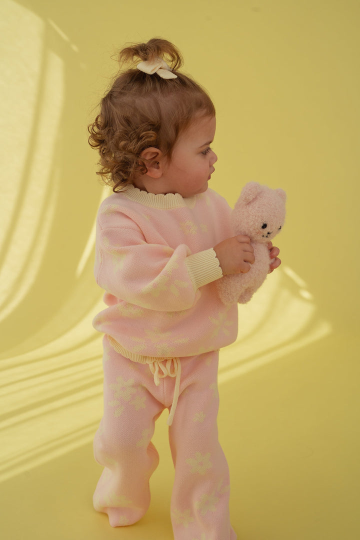 Knit Set | Daisy Floral Lemon