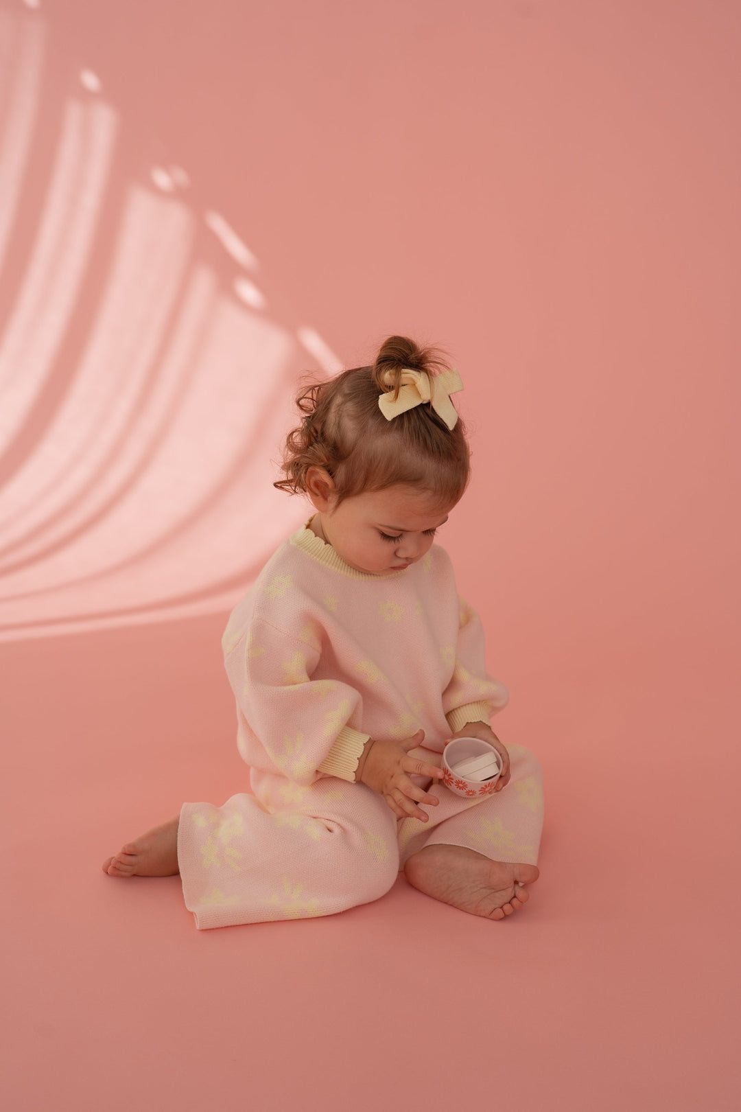 Knit Set | Daisy Floral Lemon