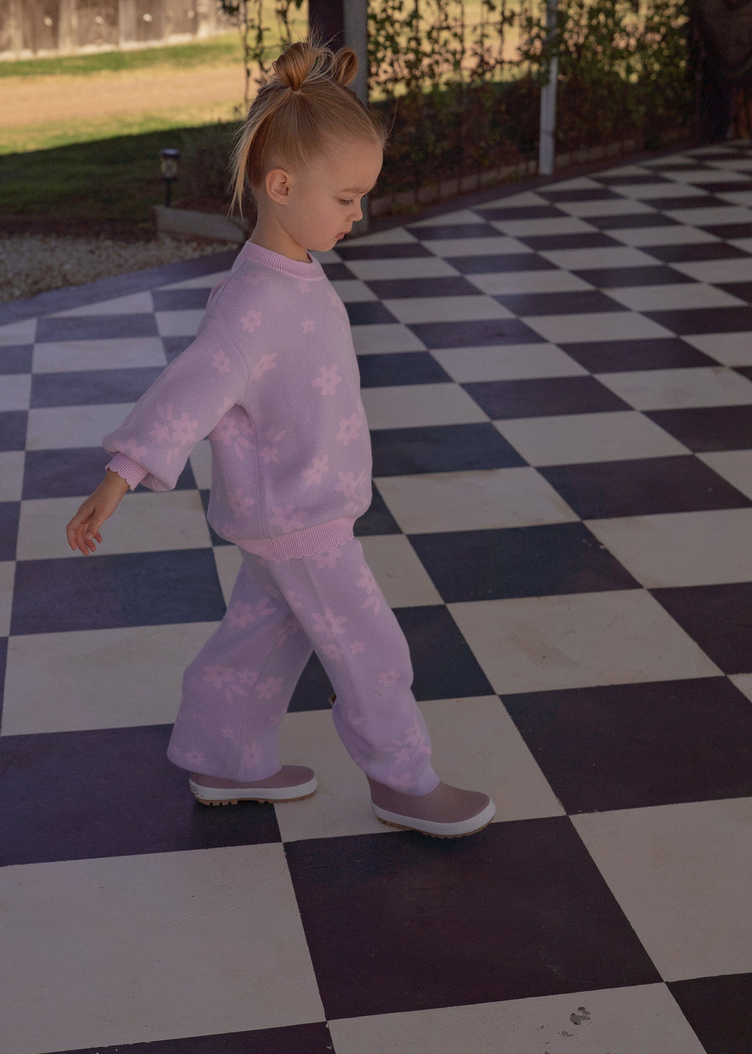 Knit Set | Daisy Pastel Lilac Floral