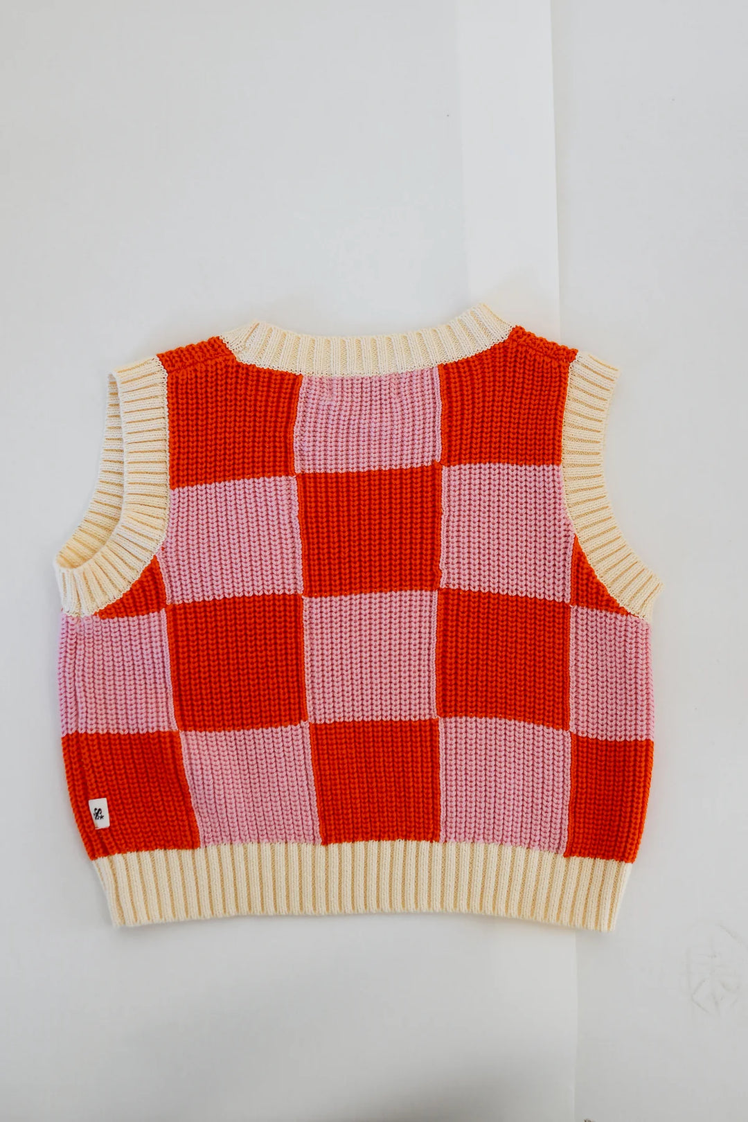 Nonno Vest | Check - Pink + Orange