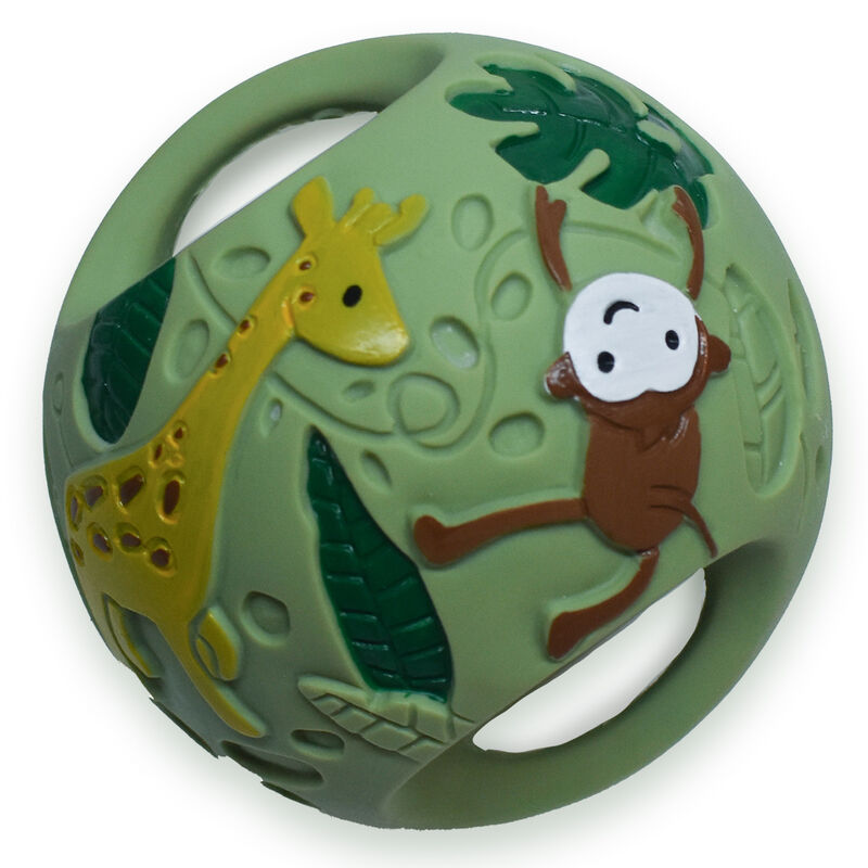 Grabbing Ball Natural Rubber Toy - Safari Green