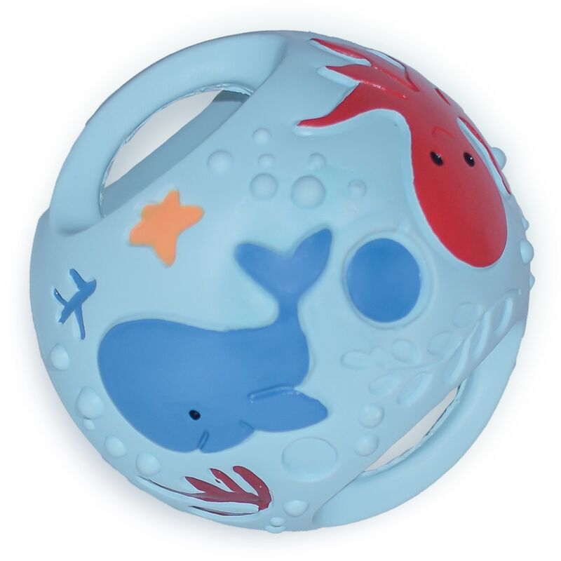 Grabbing Ball Natural Rubber Toy - Ocean Blue
