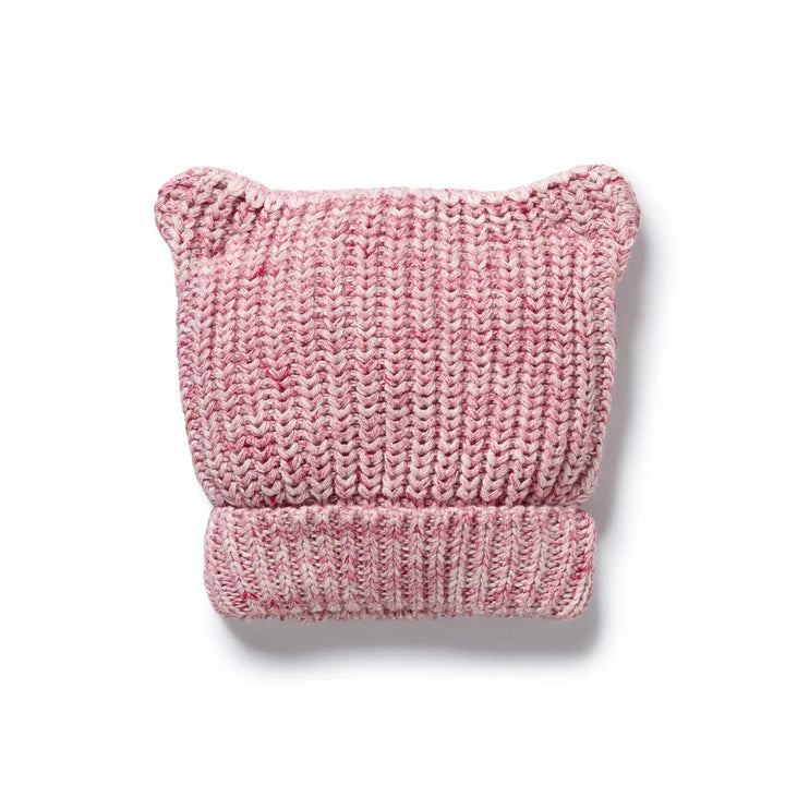 Beanie | Knitted Bear - Rhubarb & Cream