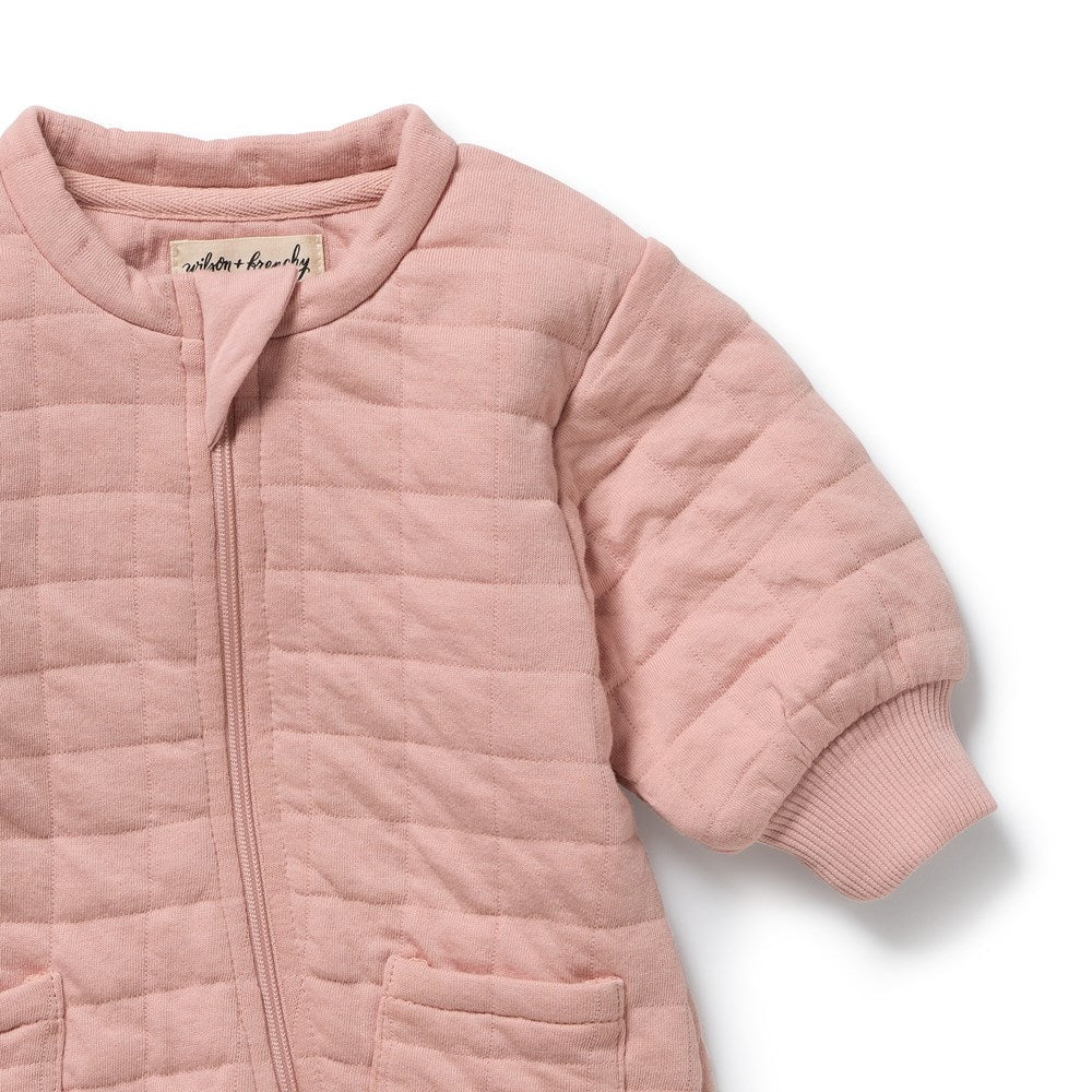Growsuit | Organic Terry | Quilted - Rose