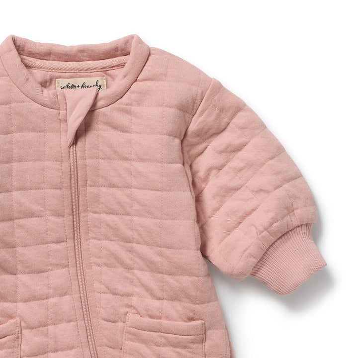 Growsuit | Organic Terry | Quilted - Rose