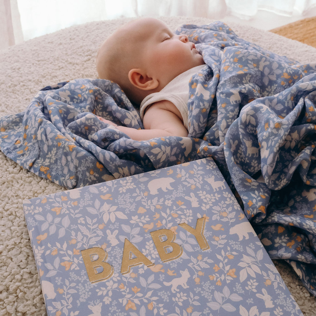 Swaddle | Organic - Forest Friends Cornflower