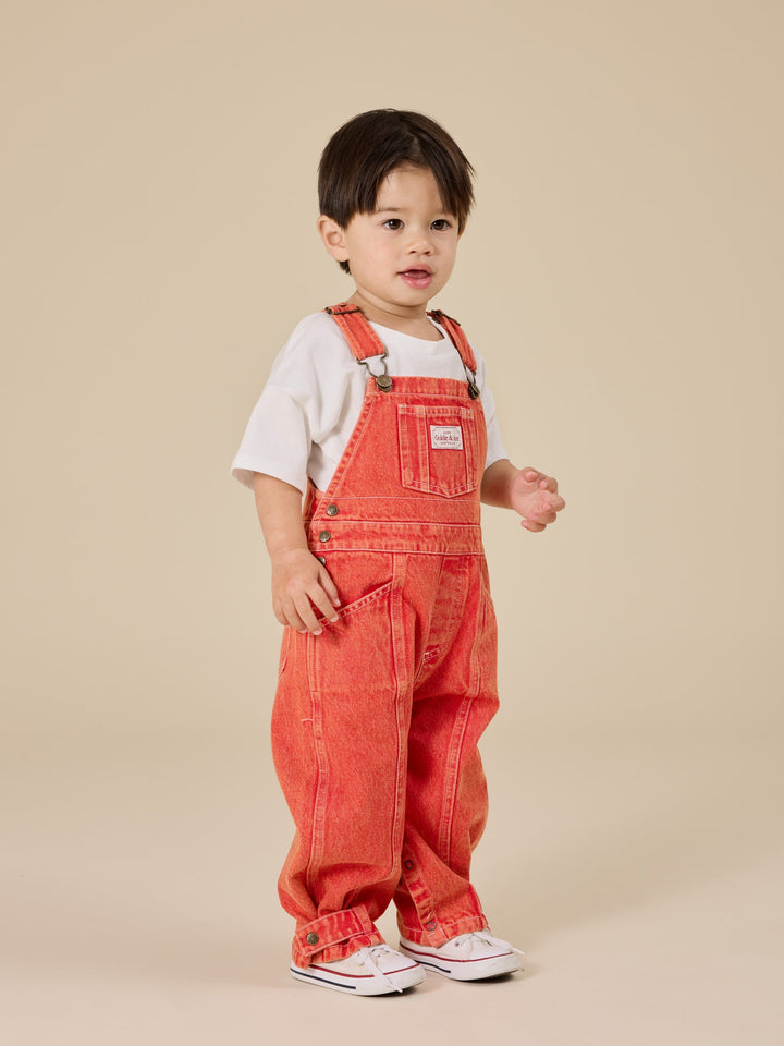 Overalls | Blake - Vintage Washed Denim - Apple Red