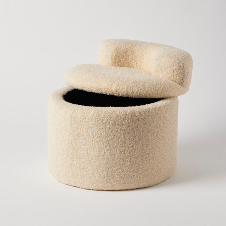 Bouclé Kids Storage Chair