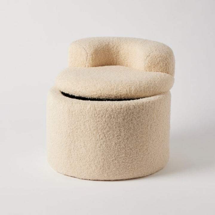 Bouclé Kids Storage Chair