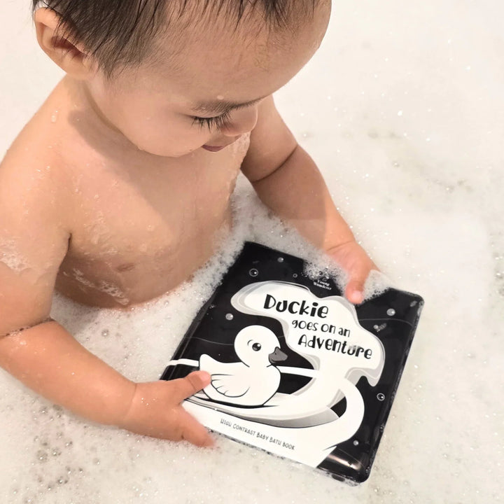 Black and White Bath Book | Duckie Goes On An Adventure