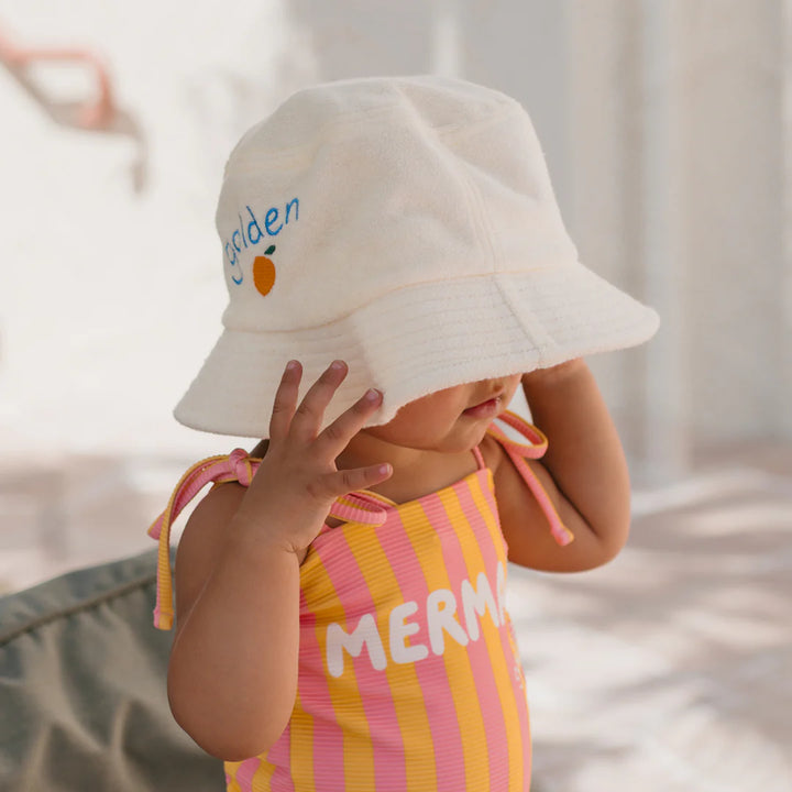Bucket Hat | Retro Ciao Golden Pesci - Cream