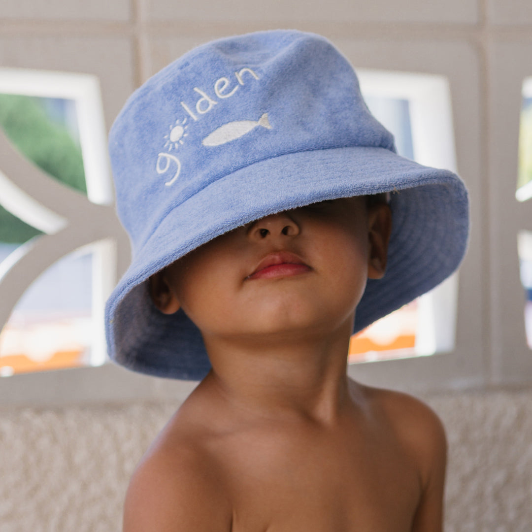 Bucket Hat | Retro Ciao Golden Pesci - Pool Blue