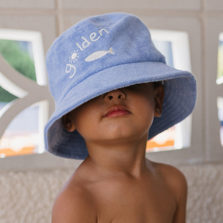 Bucket Hat | Retro Ciao Golden Pesci - Pool Blue