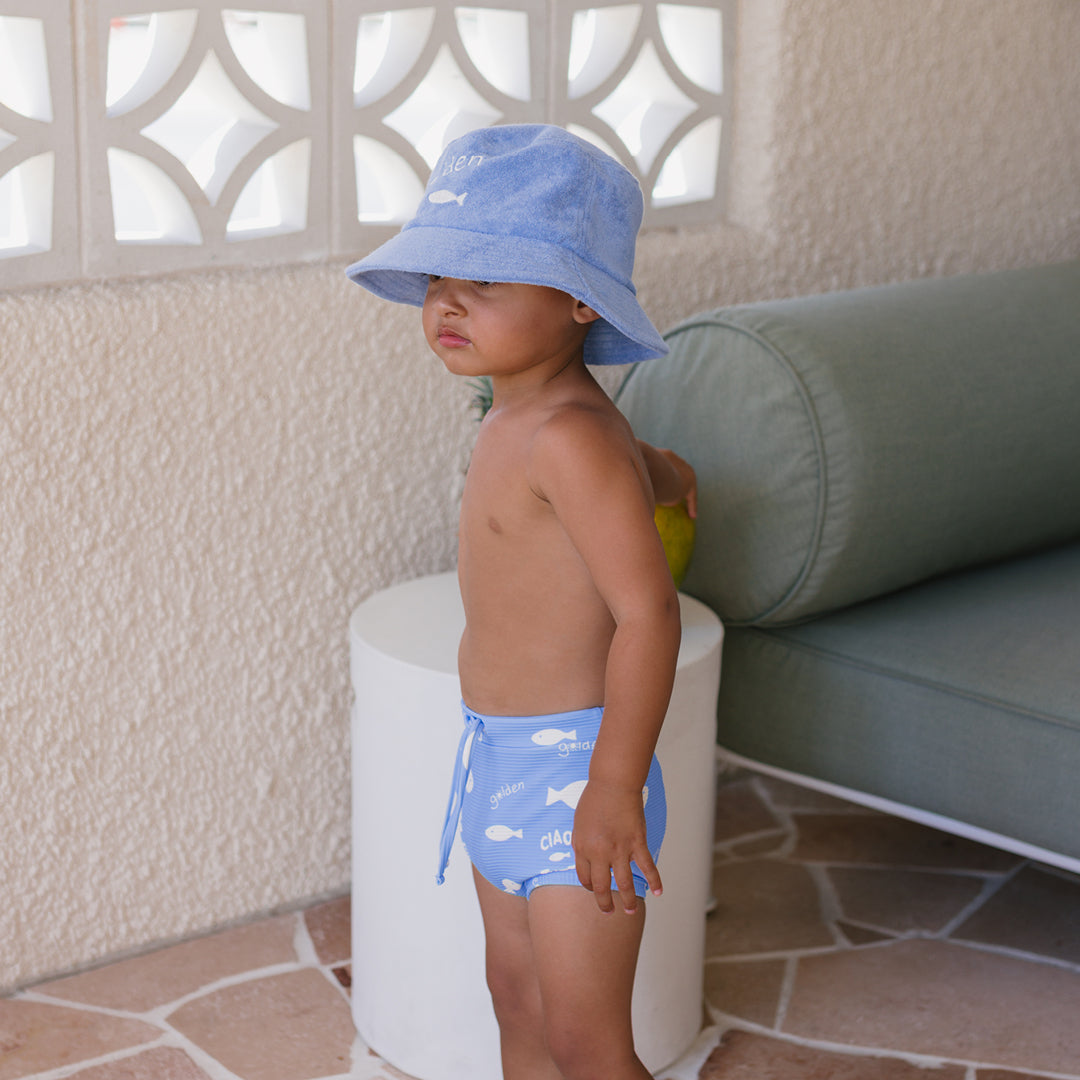 Bucket Hat | Retro Ciao Golden Pesci - Pool Blue