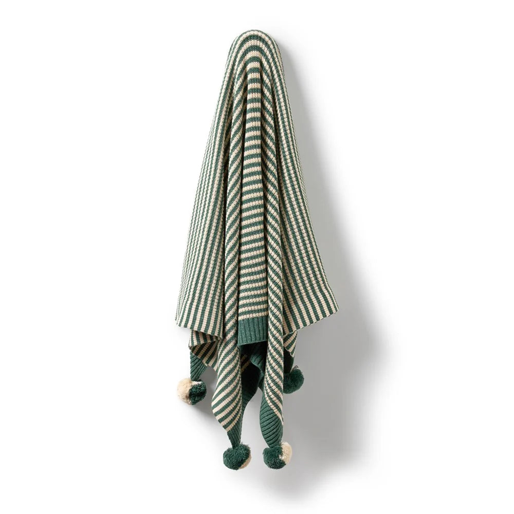 Blanket | Knitted - Clover Stripe