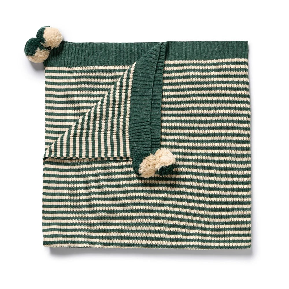 Blanket | Knitted - Clover Stripe