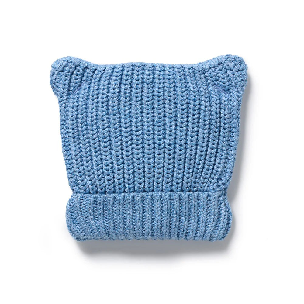 Beanie | Knitted Bear - Frosted Blue