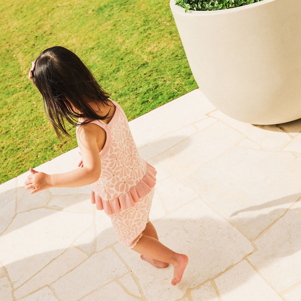 Bike Shorts | Knit Scallop - Hibiscus