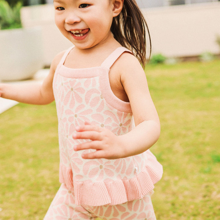 Bike Shorts | Knit Scallop - Hibiscus