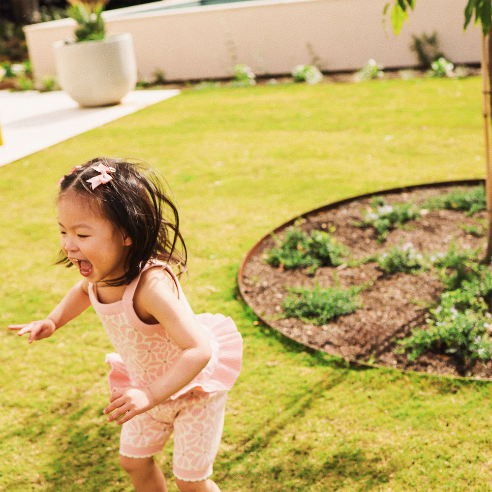 Bike Shorts | Knit Scallop - Hibiscus