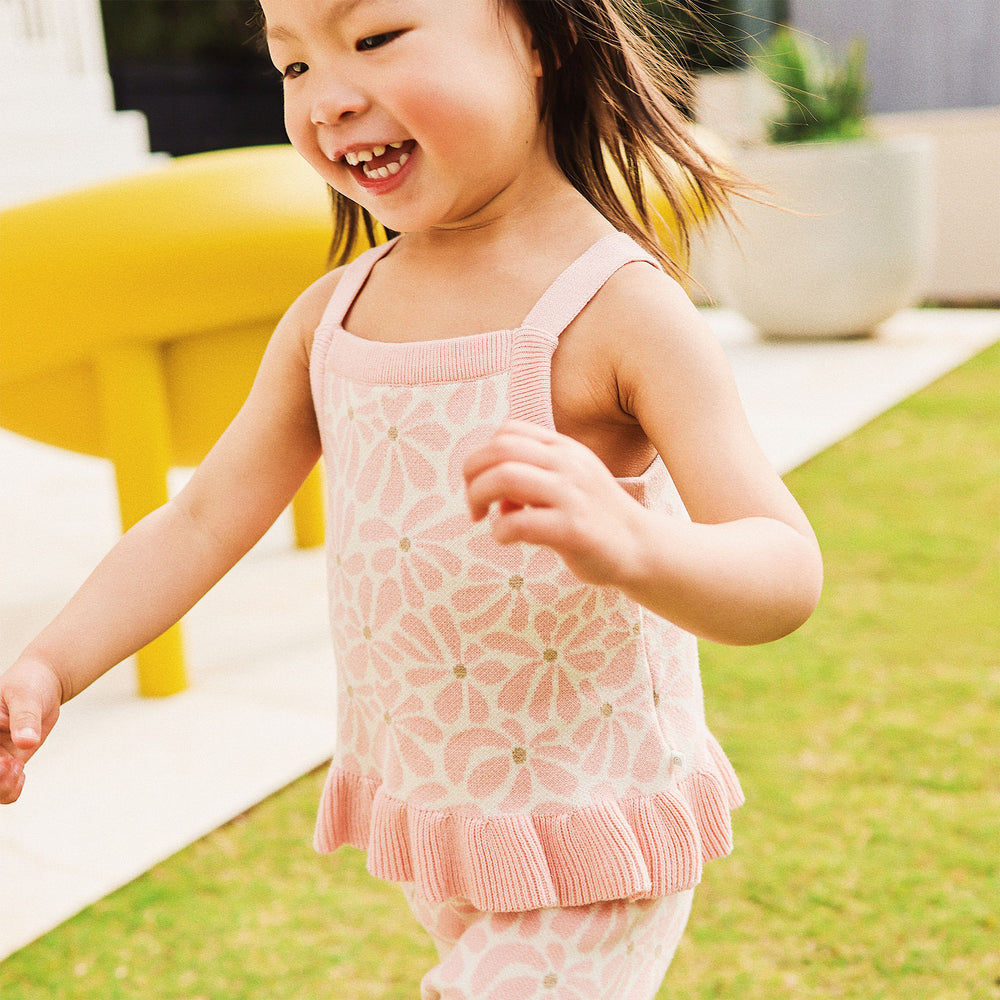 Bike Shorts | Knit Scallop - Hibiscus