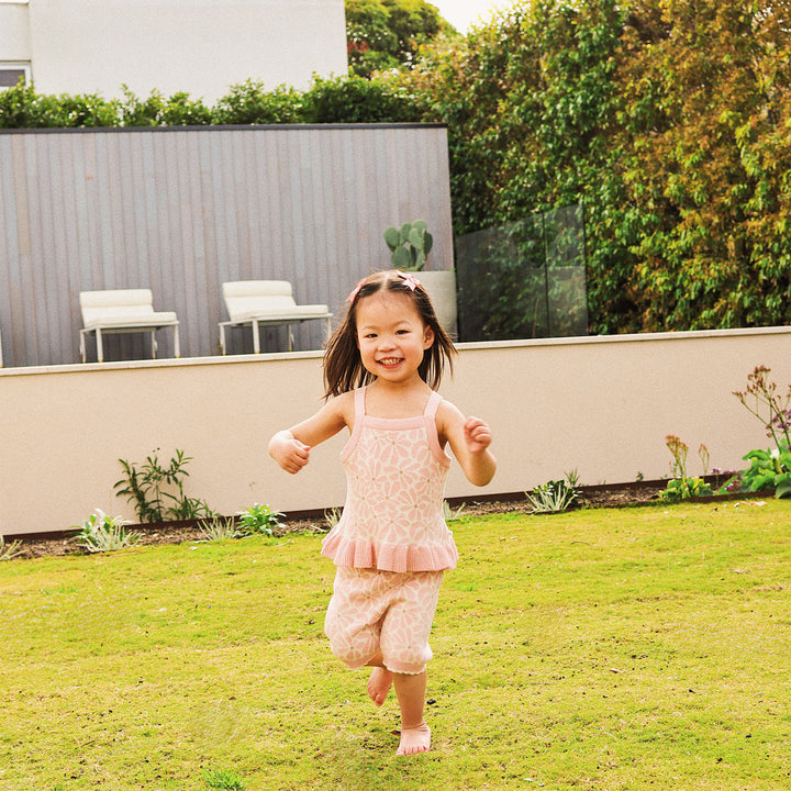 Bike Shorts | Knit Scallop - Hibiscus