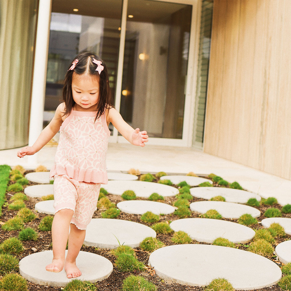 Bike Shorts | Knit Scallop - Hibiscus