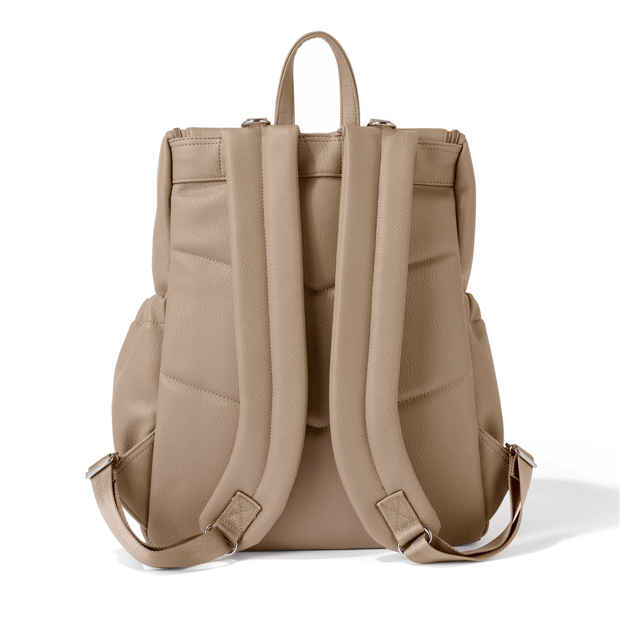 Signature Nappy Backpack - Oat Dimple Vegan Leather