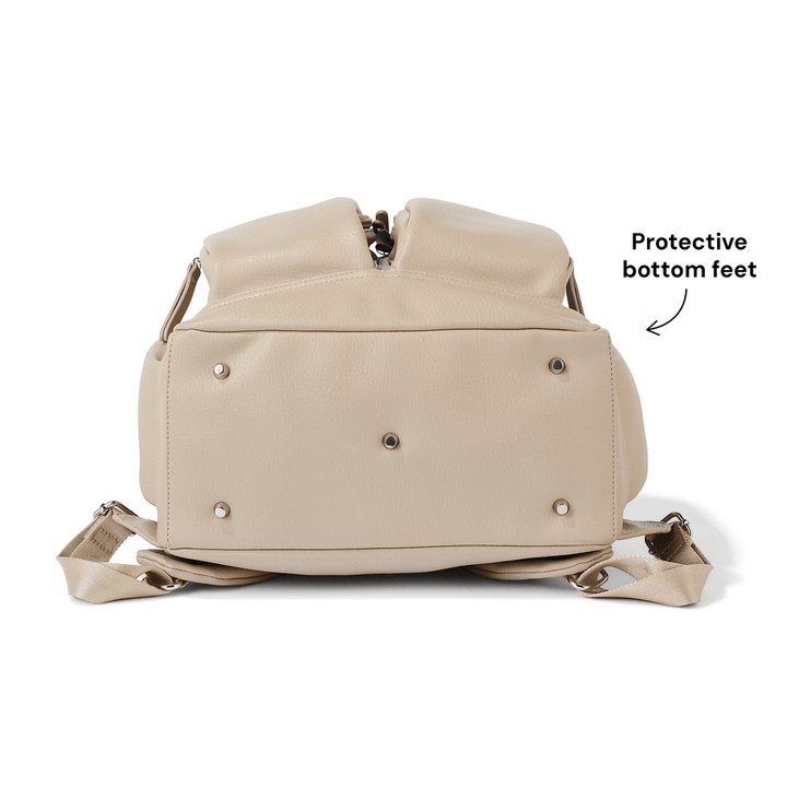Signature Nappy Backpack - Oat Dimple Vegan Leather