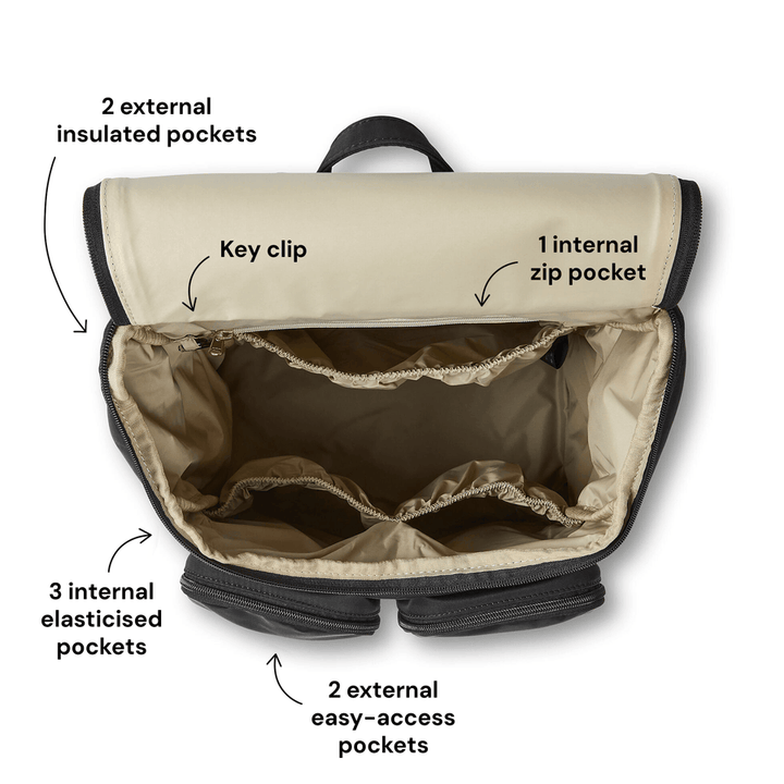 Signature Nappy Backpack - Oat Dimple Vegan Leather
