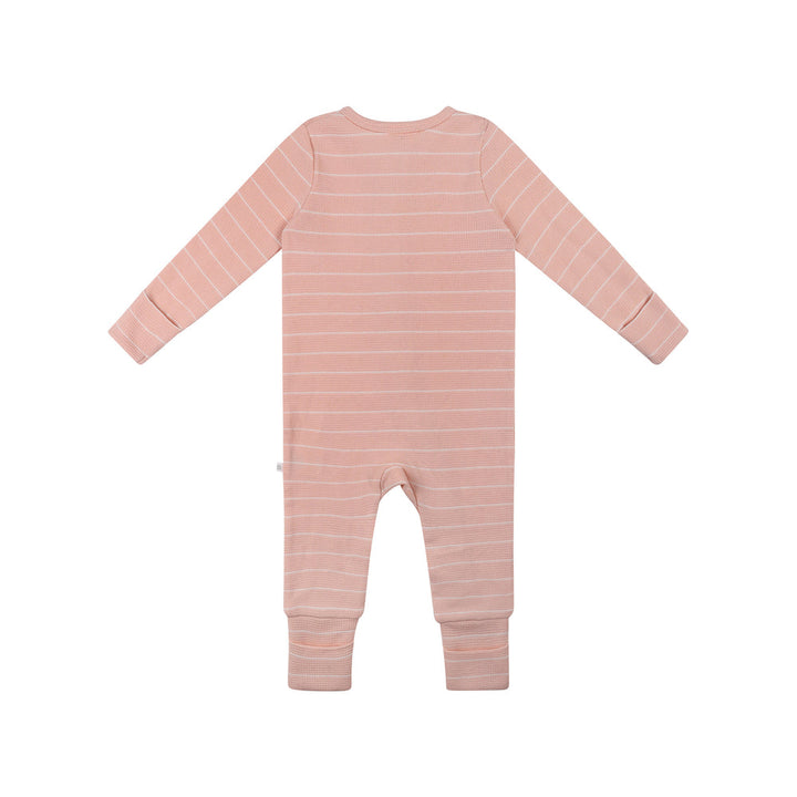 Onesie | Organic Cotton Waffle - Pearl Stripe