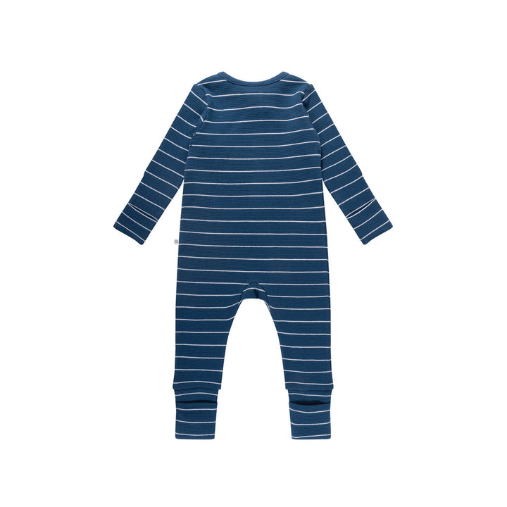 Onesie | Organic Cotton Waffle - Navy Stripe