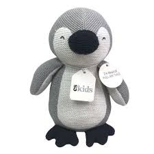 Eco Knitted Musical Penguin - Grey - 22cm