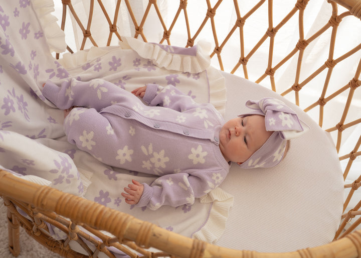 Knit Classic Romper | Daisy Pastel Lilac