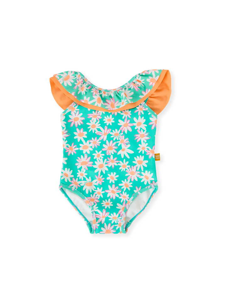 Daisy Patch Frill Neck Swimsuit