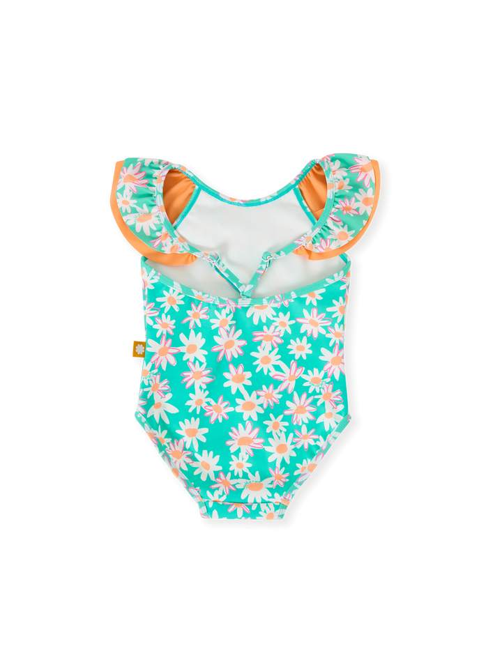 Daisy Patch Frill Neck Swimsuit