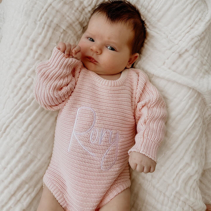 Classic Ribbed Romper - Baby Pink