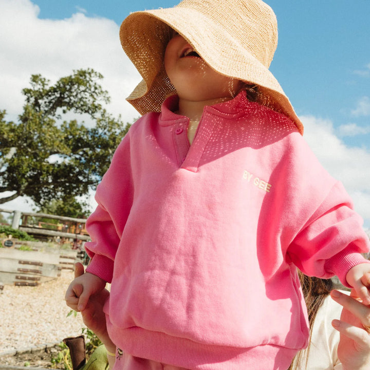 Cotton Boxy Sweatshirt - Peony
