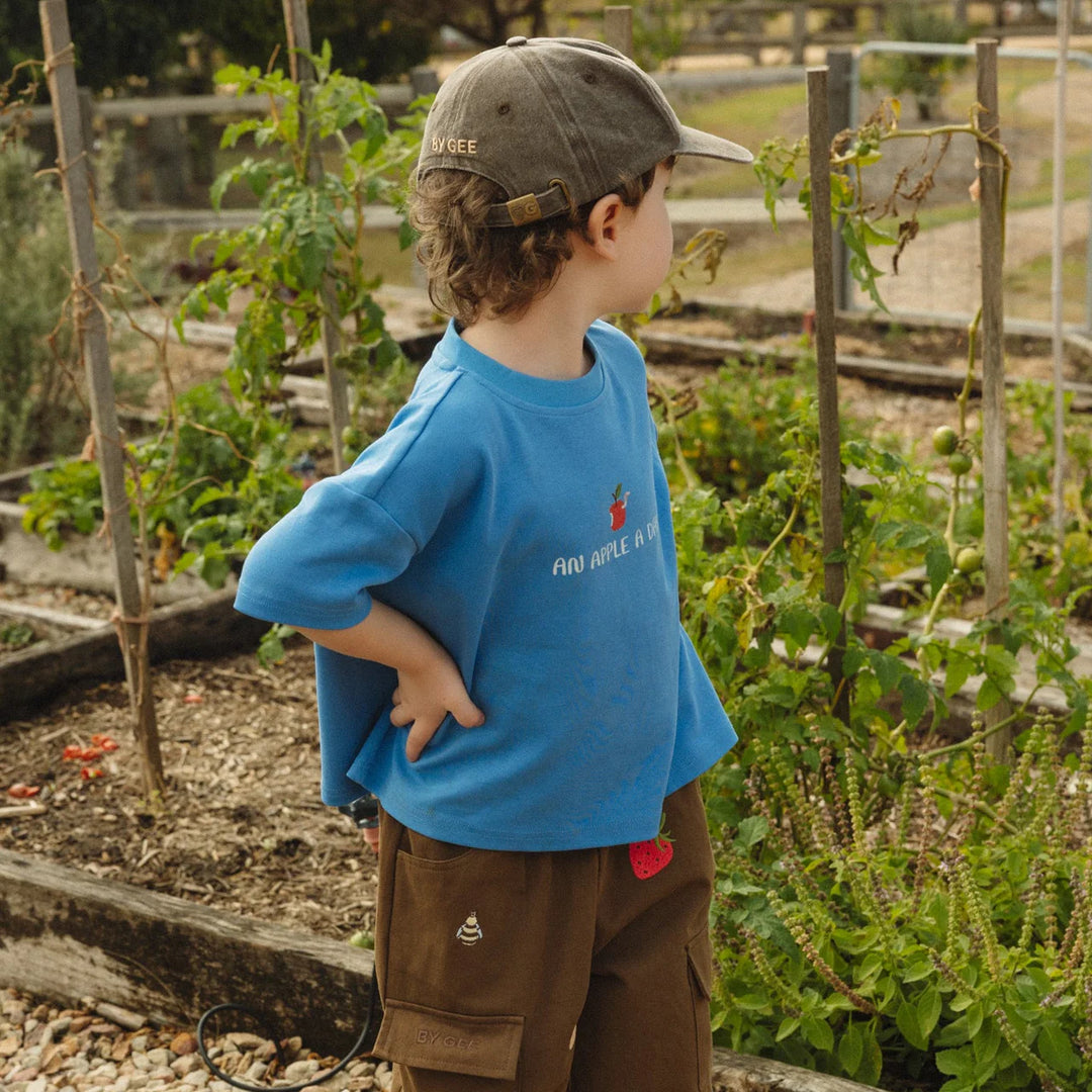 Apple Oversized Boxy Tee - Bluebird