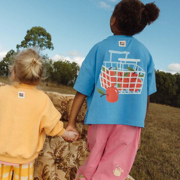 Apple Oversized Boxy Tee - Bluebird