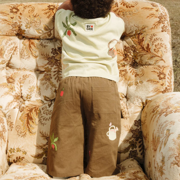 Cropped Wide Leg Cargo Pant - Chocolate