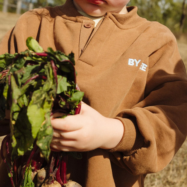 Cotton Boxy Sweatshirt - Chocolate