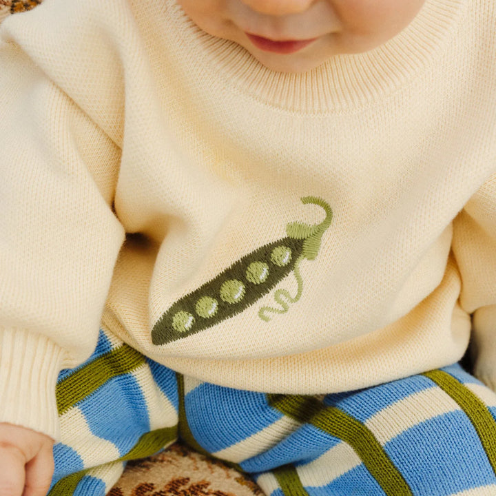 Cotton Pea Pod Knit Jumper - Cream