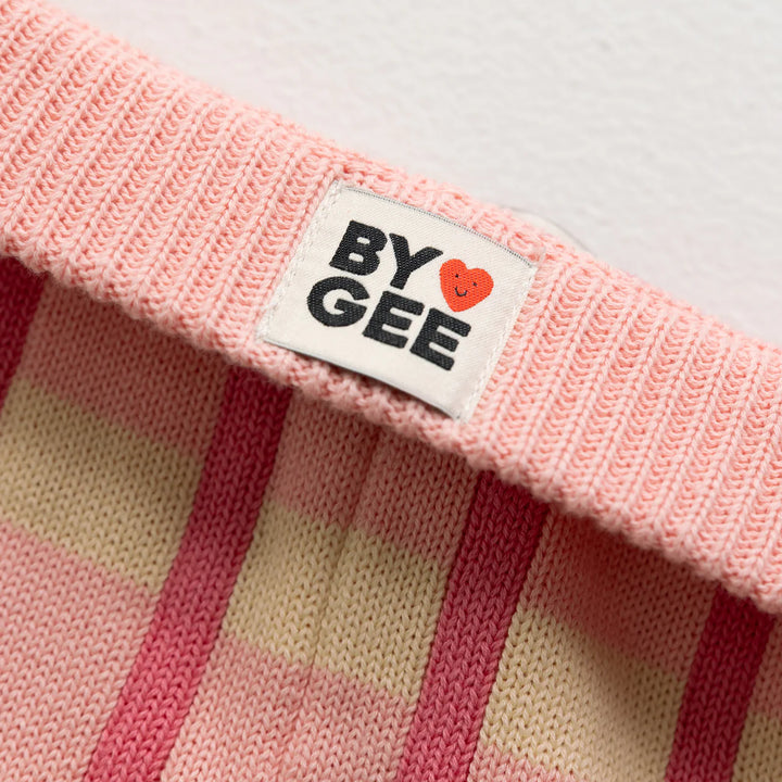 Cotton Check Knit Pants - Peony