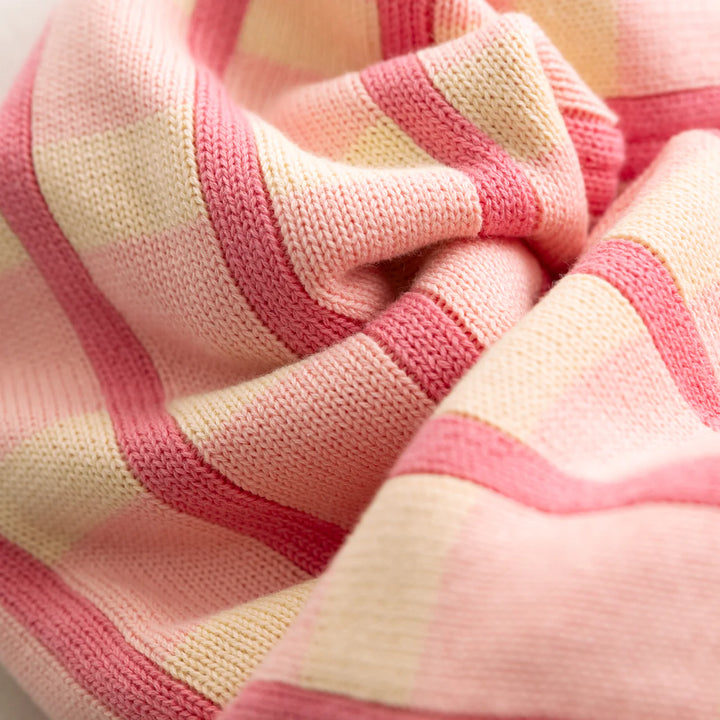 Cotton Check Knit Pants - Peony