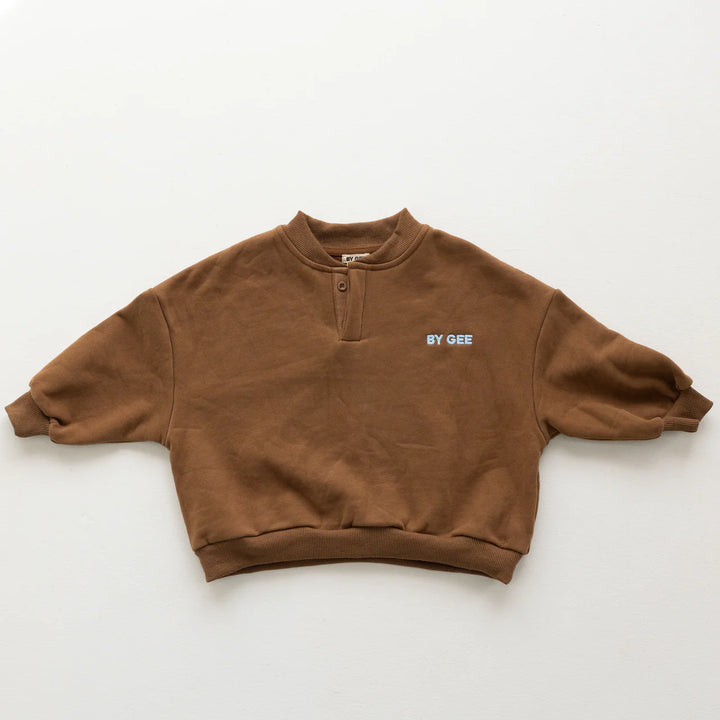 Cotton Boxy Sweatshirt - Chocolate