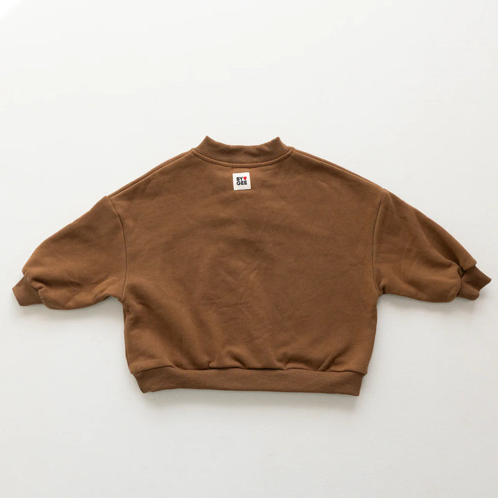 Cotton Boxy Sweatshirt - Chocolate